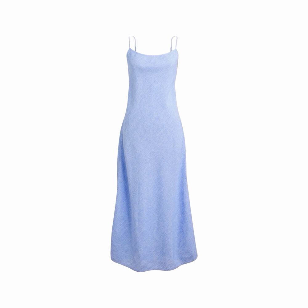 J. Crew Gwyneth Linen Slip Dress in French Blue - Size 8 Tall